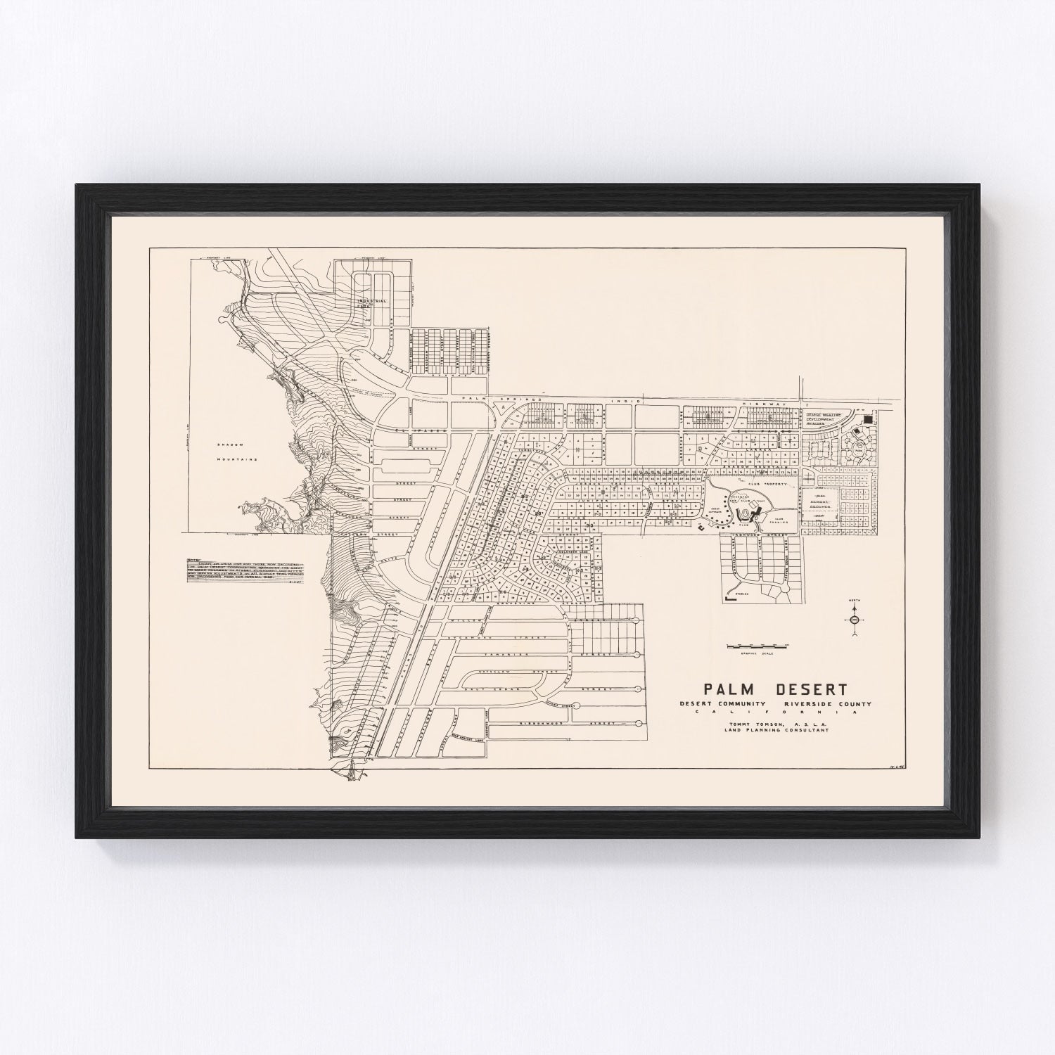 Vintage Map of Palm Desert, California 1946