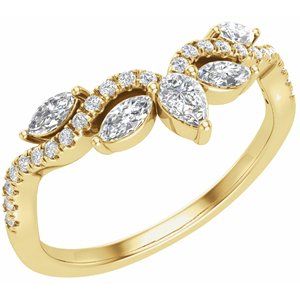 14K Yellow 1/2 CTW Natural Diamond Contour Band