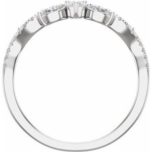 14K White 1/2 CTW Natural Diamond Contour Band