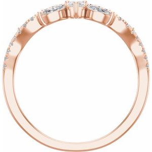 14K Rose 1/2 CTW Natural Diamond Contour Band