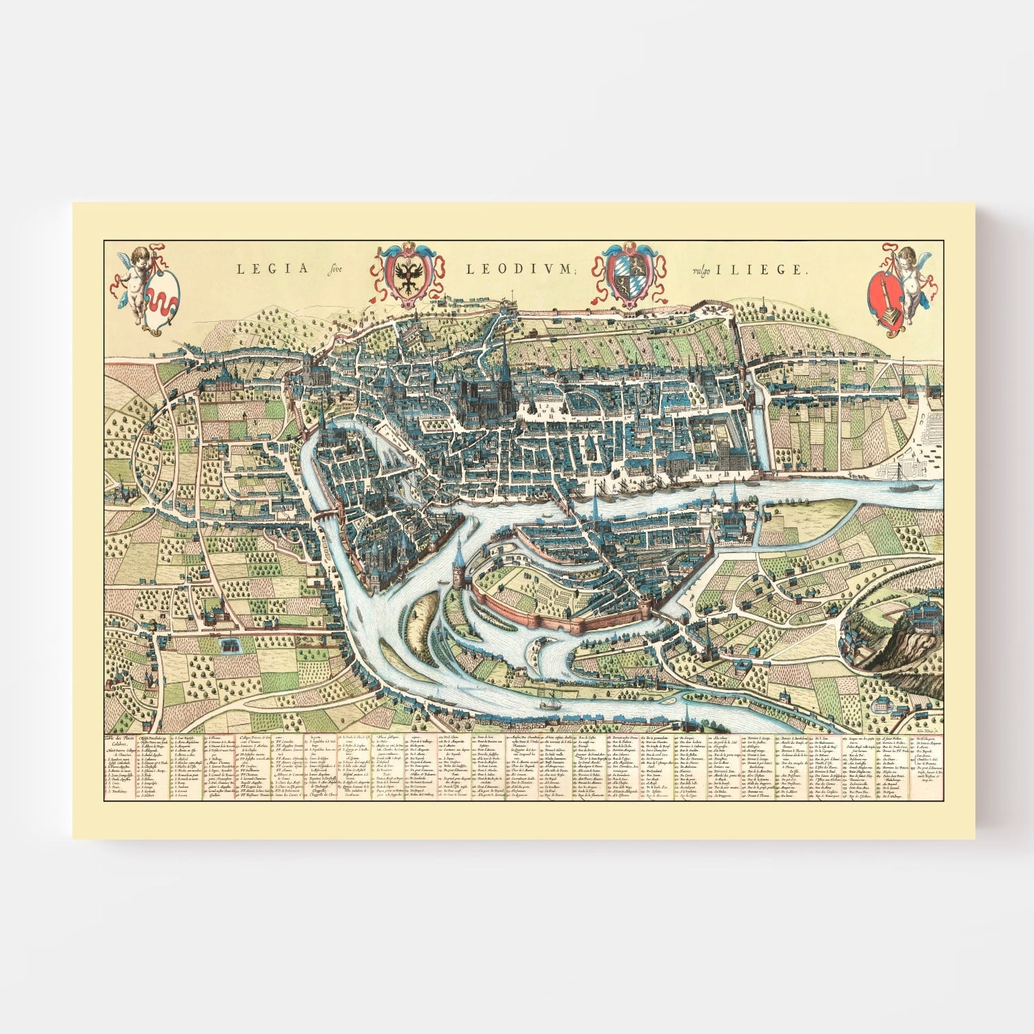 Vintage Map of Liege, Belgium 1649