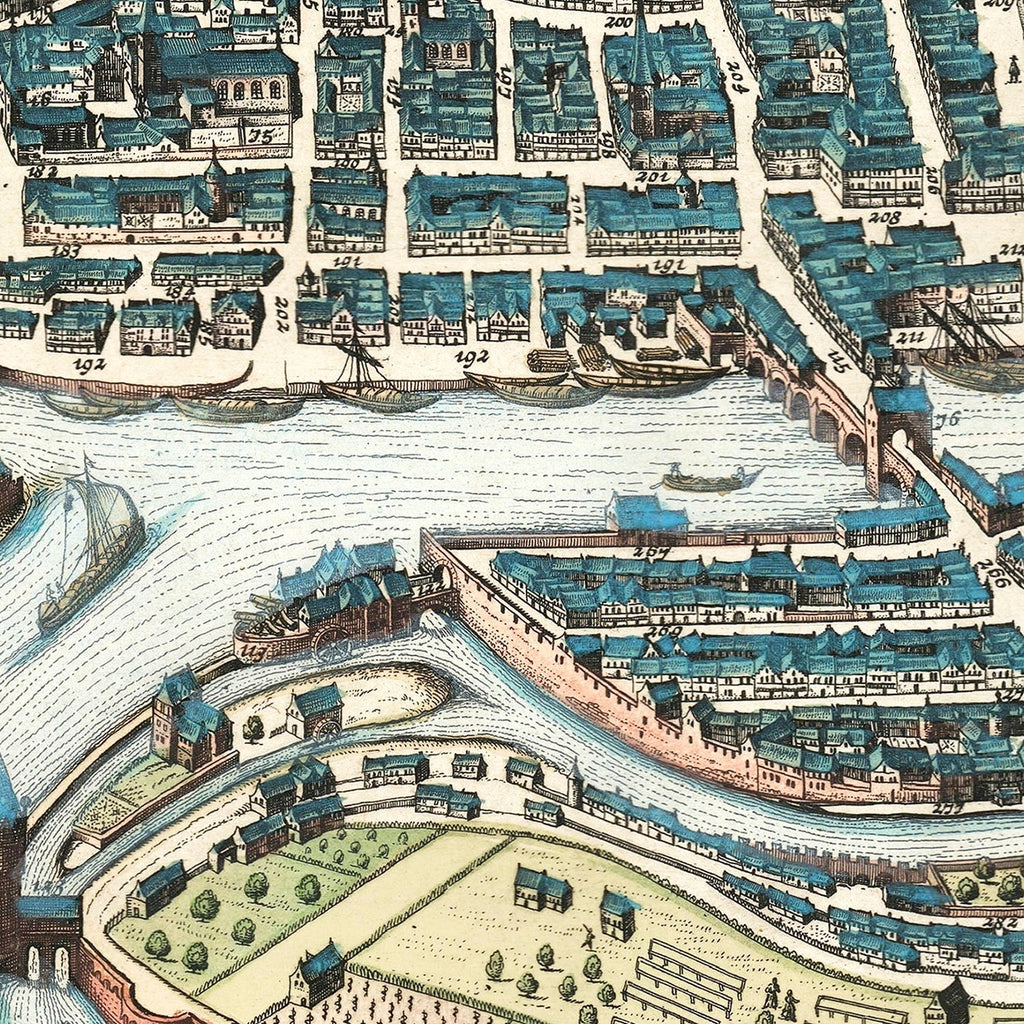 Vintage Map of Liege, Belgium 1649