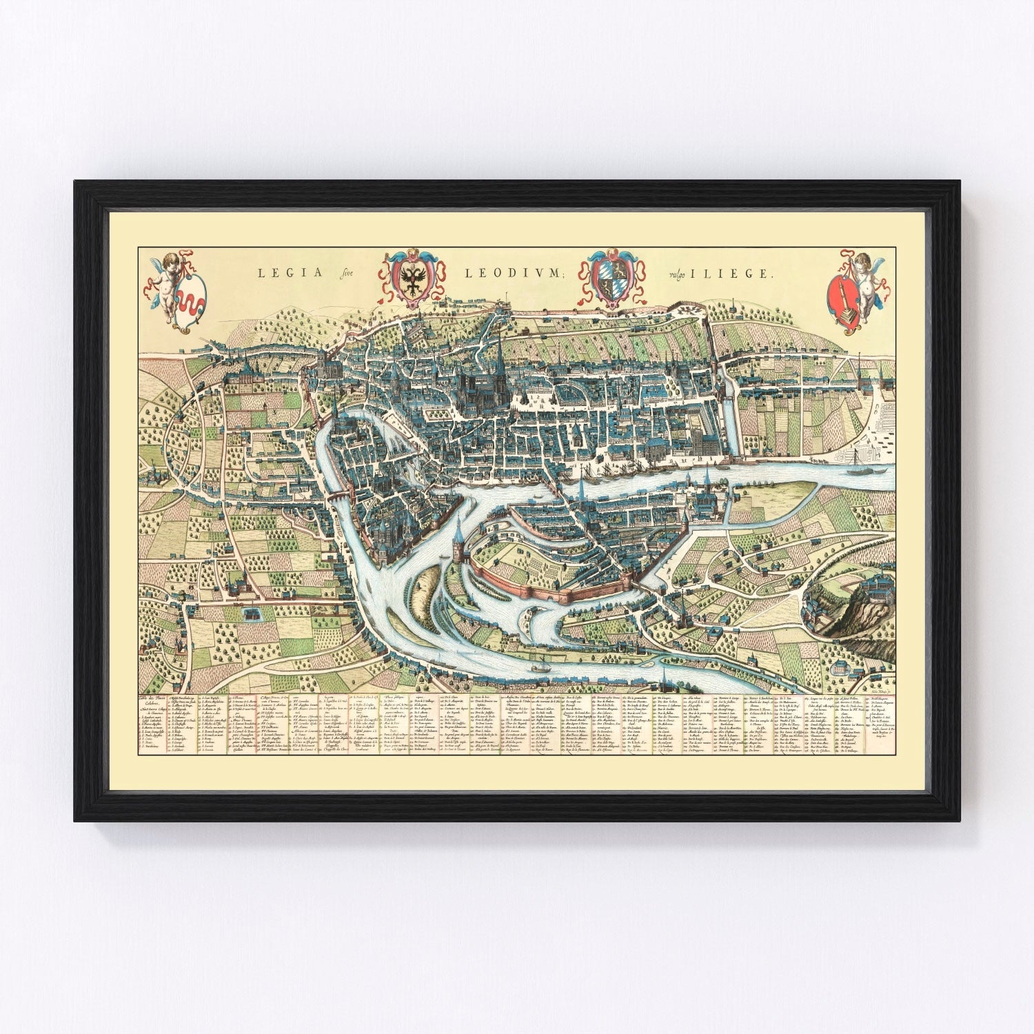Vintage Map of Liege, Belgium 1649