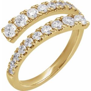 14K Yellow Gold Vermeil 9/10 CTW Lab-Grown Diamond Bypass Ring