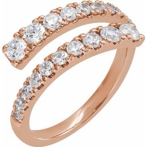 14K Rose Gold 9/10 CTW Lab-Grown Diamond Bypass Ring