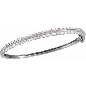 14K White 2 1/6 CTW Lab-Grown Diamond 7" Bangle Bracelet