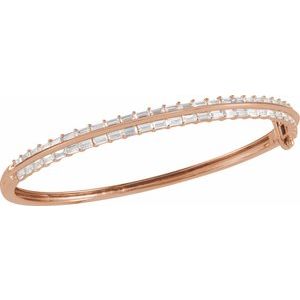 14K Rose Gold 2 1/6 CTW Lab-Grown Diamond 7" Bangle Bracelet – image 3