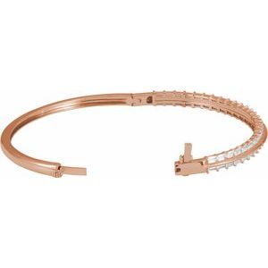 14K Rose Gold 2 1/6 CTW Lab-Grown Diamond 7" Bangle Bracelet