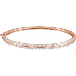 14K Rose Gold 2 1/6 CTW Lab-Grown Diamond 7" Bangle Bracelet