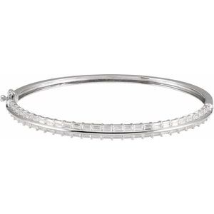 14K White Gold 2 1/6 CTW Lab-Grown Diamond 7" Bangle Bracelet