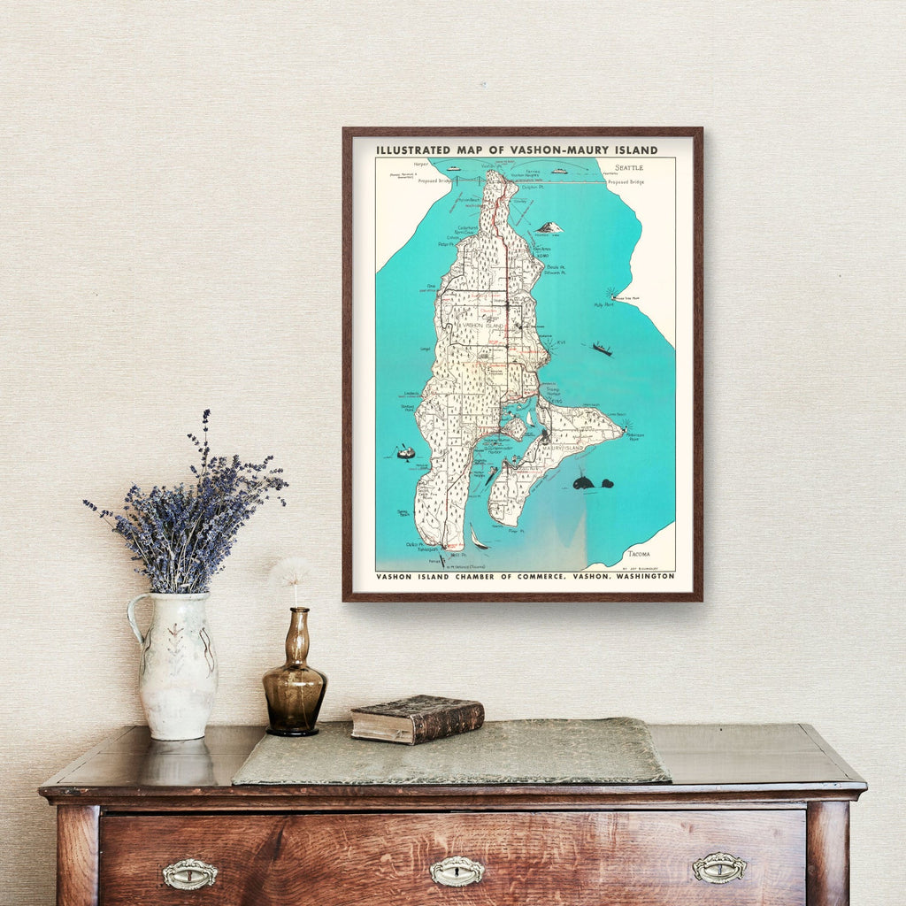 Vintage Vashon-Maury Island Map 1955