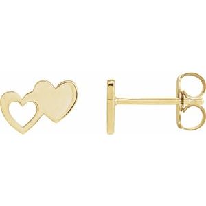 Double Heart Stud Earring