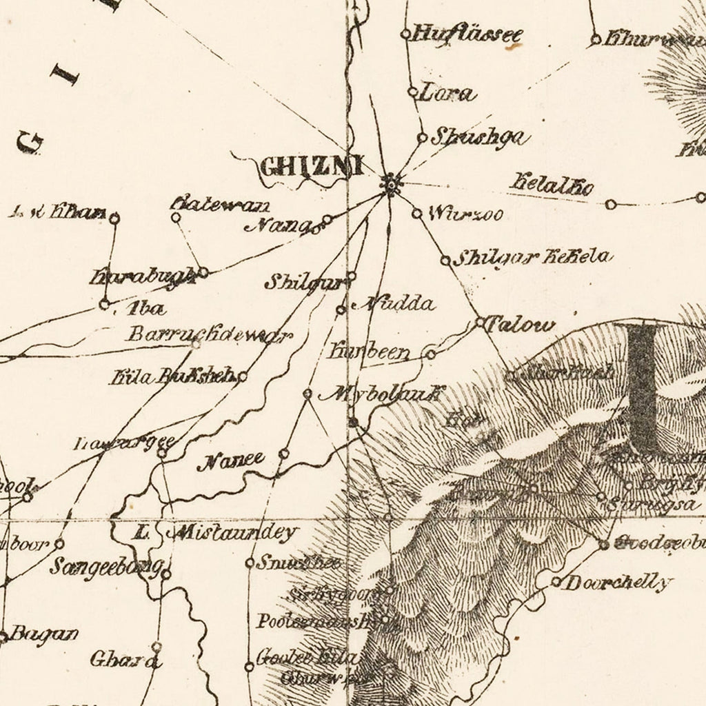 Vintage Map of Afghanistan 1827