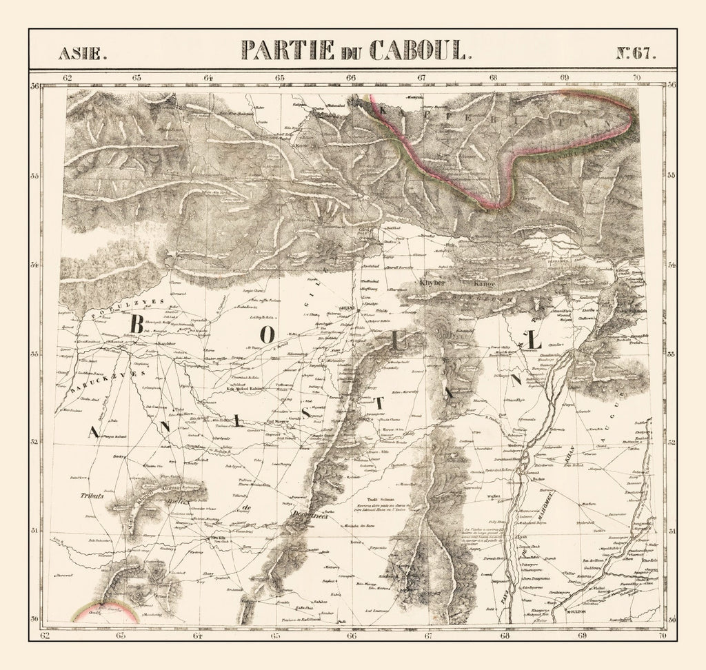 Vintage Map of Afghanistan 1827