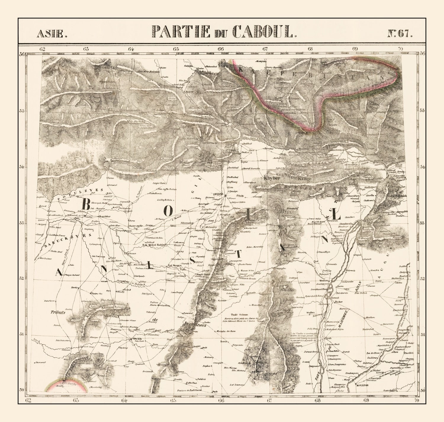 Vintage Map of Afghanistan 1827