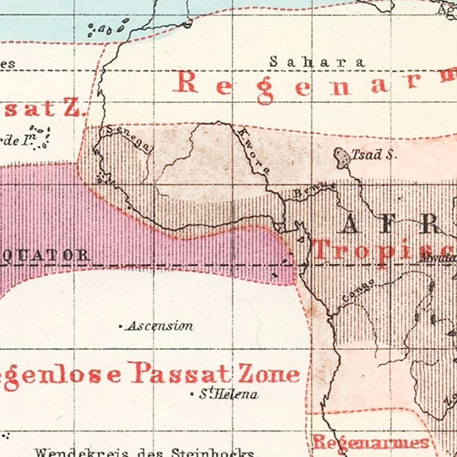 Vintage Climate Map of the World 1874