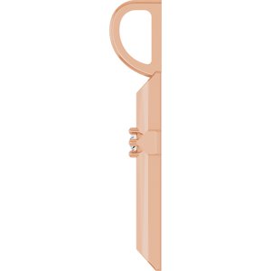 14K Rose Gold .0075 CT Natural Diamond Cross Charm/Pendant