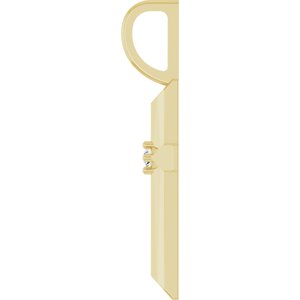 14K Yellow Gold .0075 CT Natural Diamond Cross Charm/Pendant