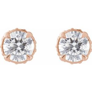 14K Rose Gold 1/2 CTW Natural Diamond Hidden Halo-Style Stud Earrings – image 2