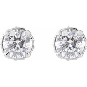 Sterling Silver 1/2 CTW Natural Diamond Hidden Halo-Style Stud Earrings – image 2