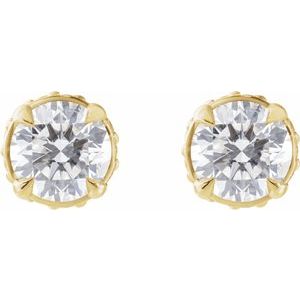 14K Yellow Gold 1/2 CTW Natural Diamond Hidden Halo-Style Stud Earrings – image 2