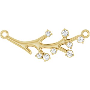 14K Yellow Gold 1/5 CTW Lab-Grown Diamond Branch Necklace Center