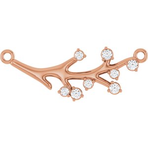 14K Rose Gold 1/5 CTW Lab-Grown Diamond Branch Necklace Center