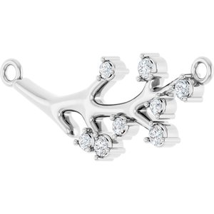 14K White Gold 1/6 CTW Natural Diamond Branch Necklace Center
