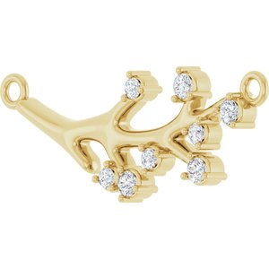 14K Yellow Gold 1/6 CTW Natural Diamond Branch Necklace Center