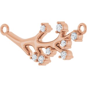 14K Rose Gold 1/5 CTW Lab-Grown Diamond Branch Necklace Center