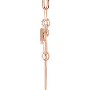 14K Rose Engravable Heart Toggle 18" Necklace