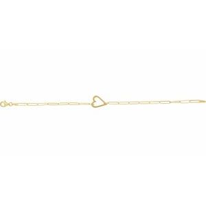 Heart & Paperclip-Style Bracelet