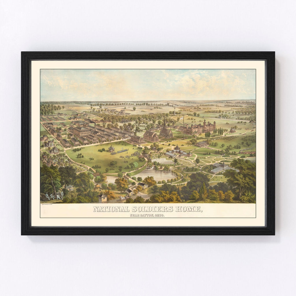 Vintage National Soldiers Home Map 1878