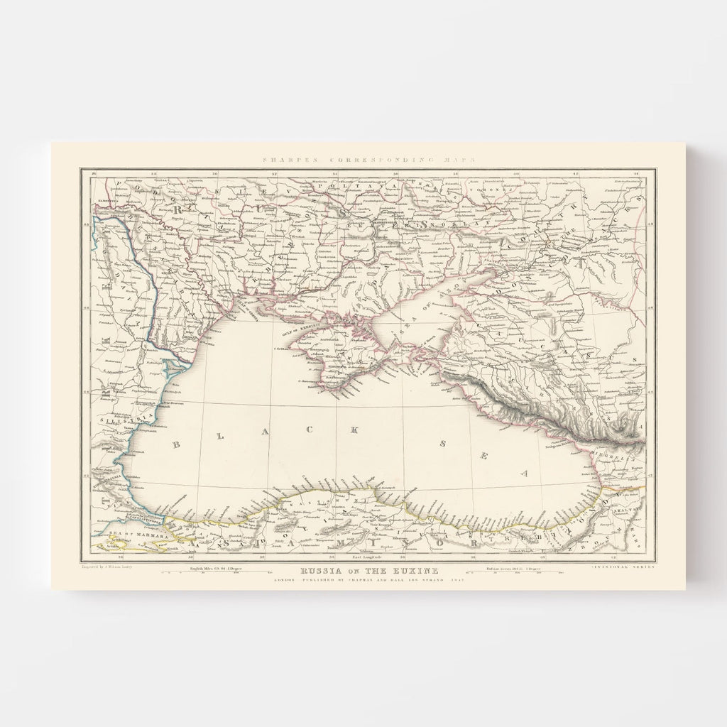 Vintage Black Sea Map 1847