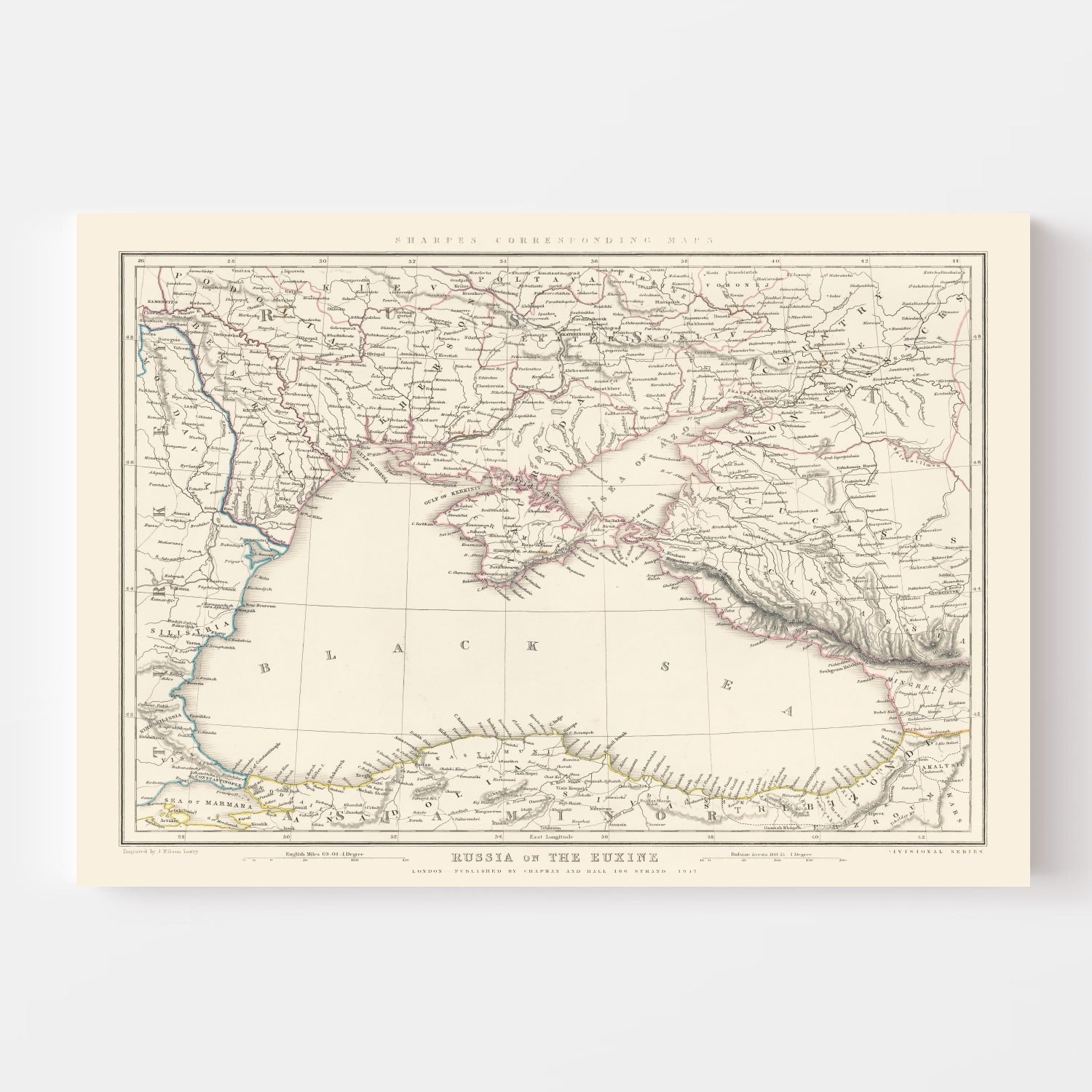 Vintage Black Sea Map 1847