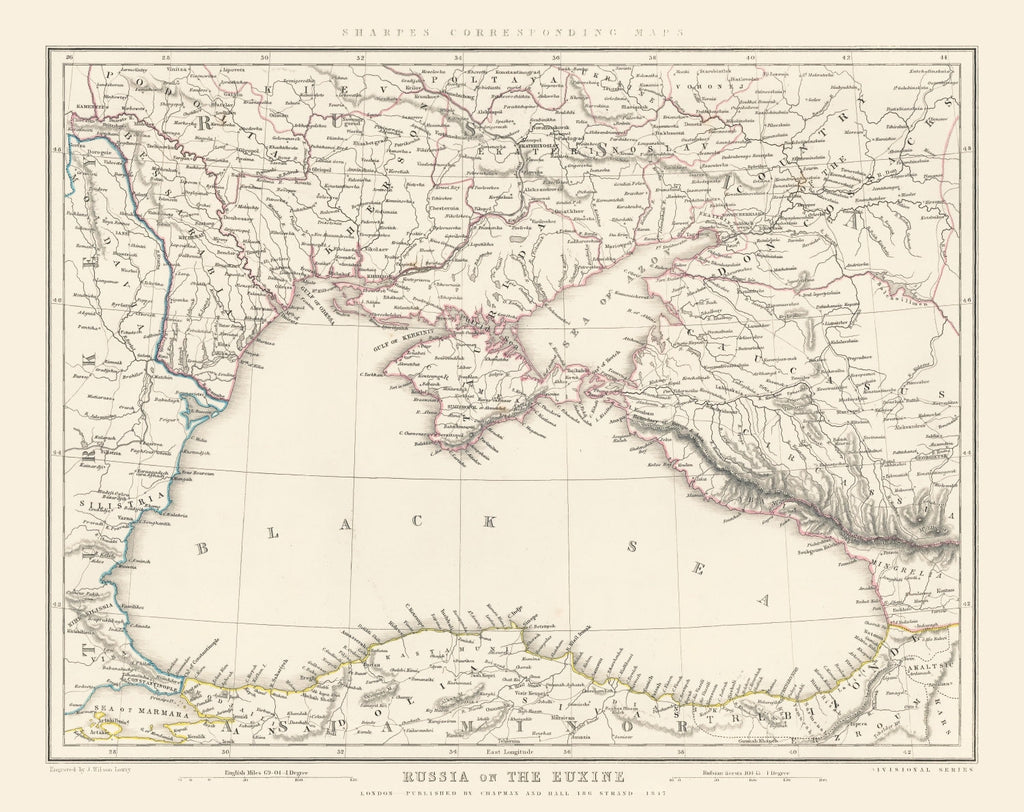 Vintage Black Sea Map 1847
