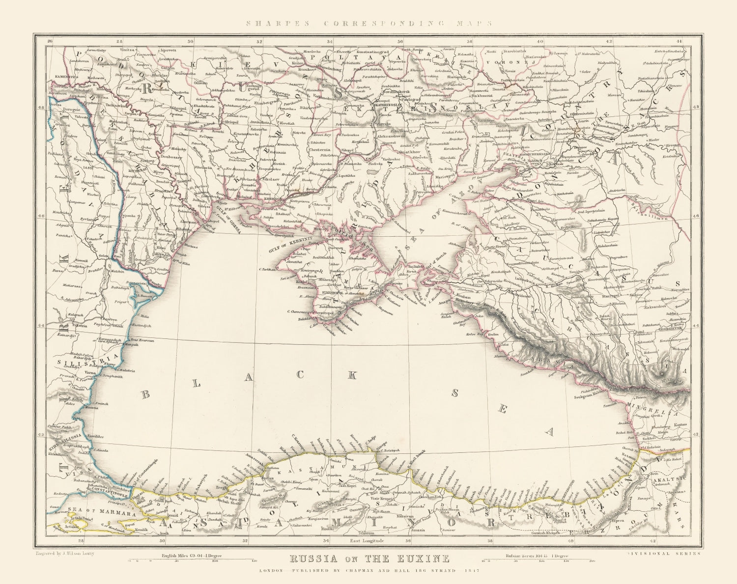 Vintage Black Sea Map 1847