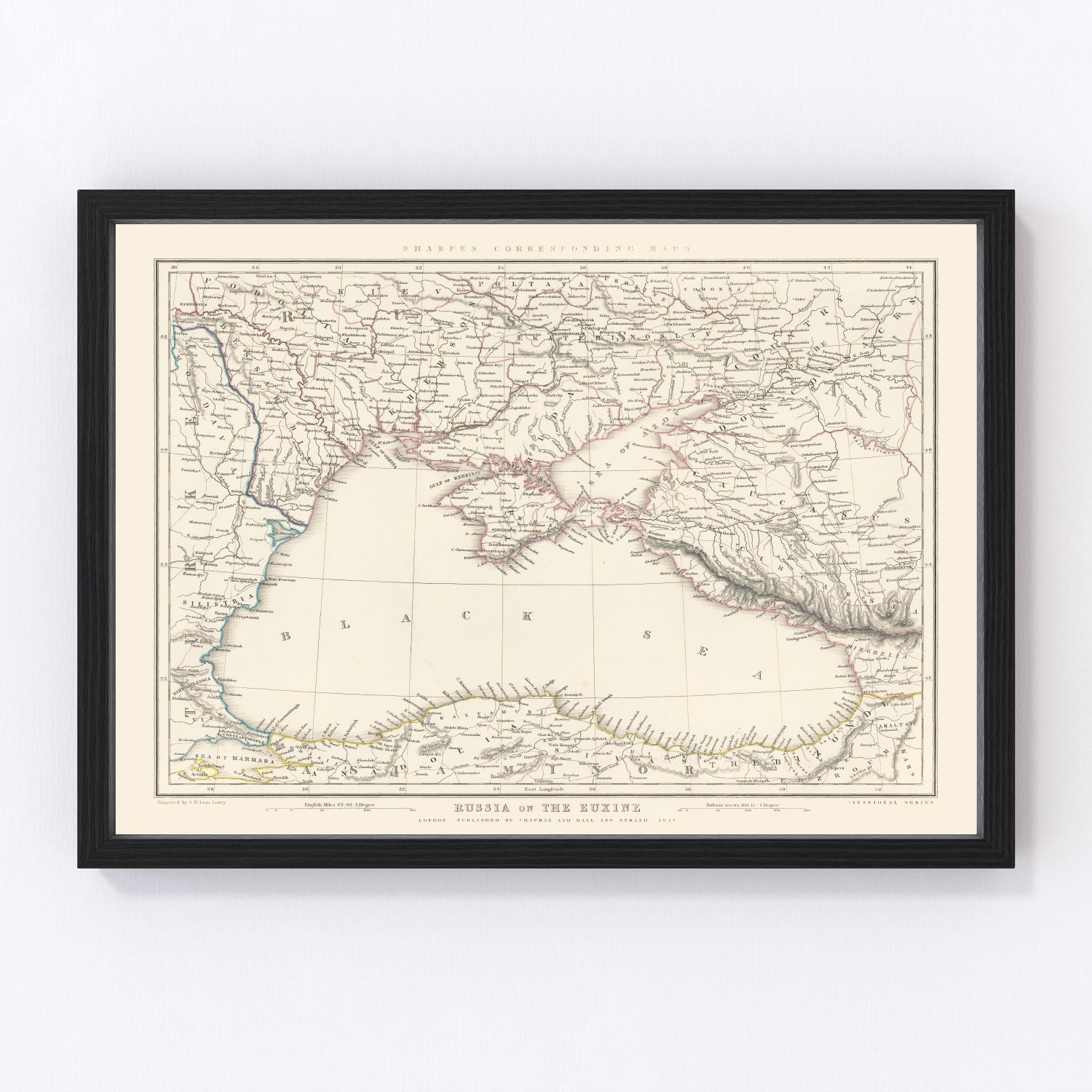 Vintage Black Sea Map 1847