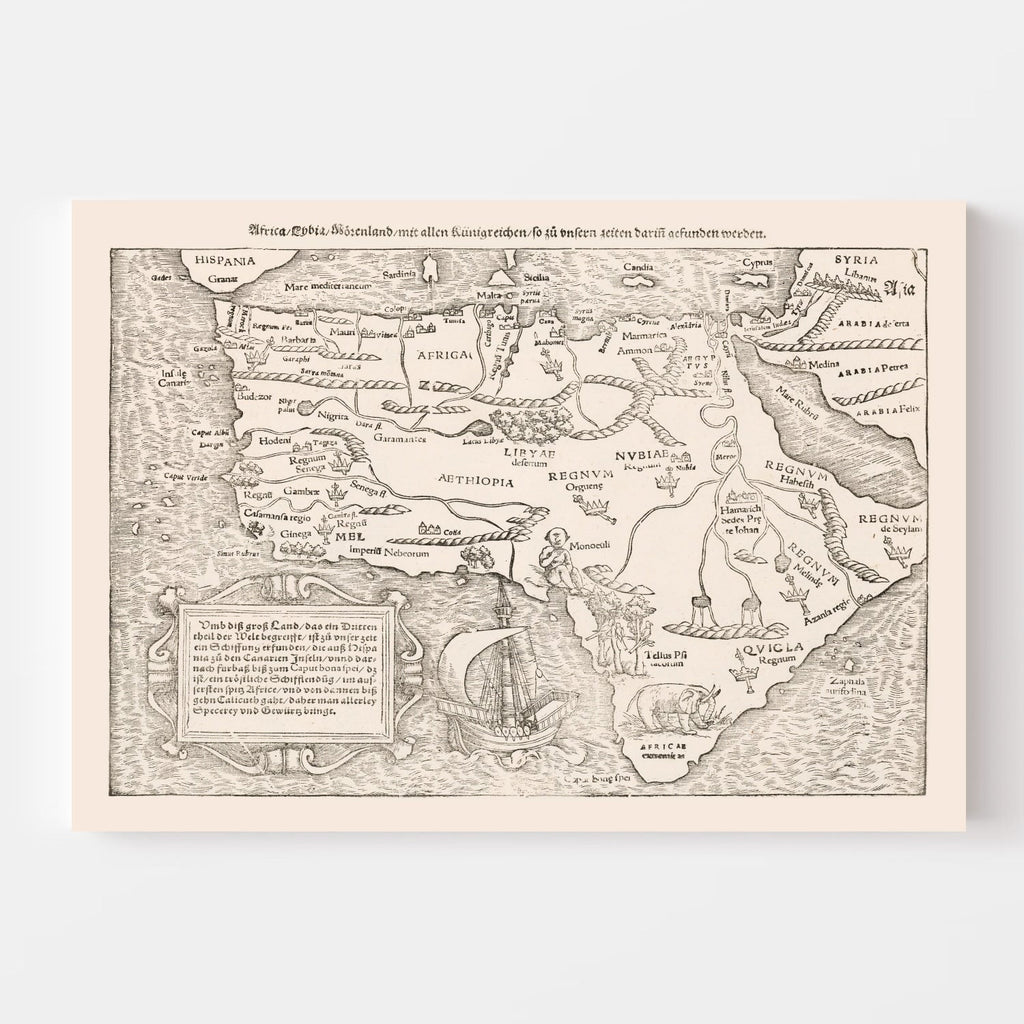 Vintage Africa Map 1574