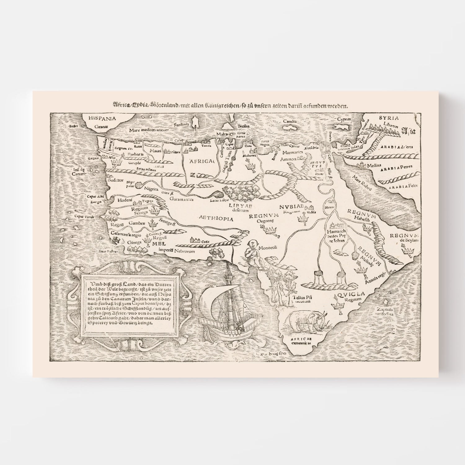 Vintage Africa Map 1574