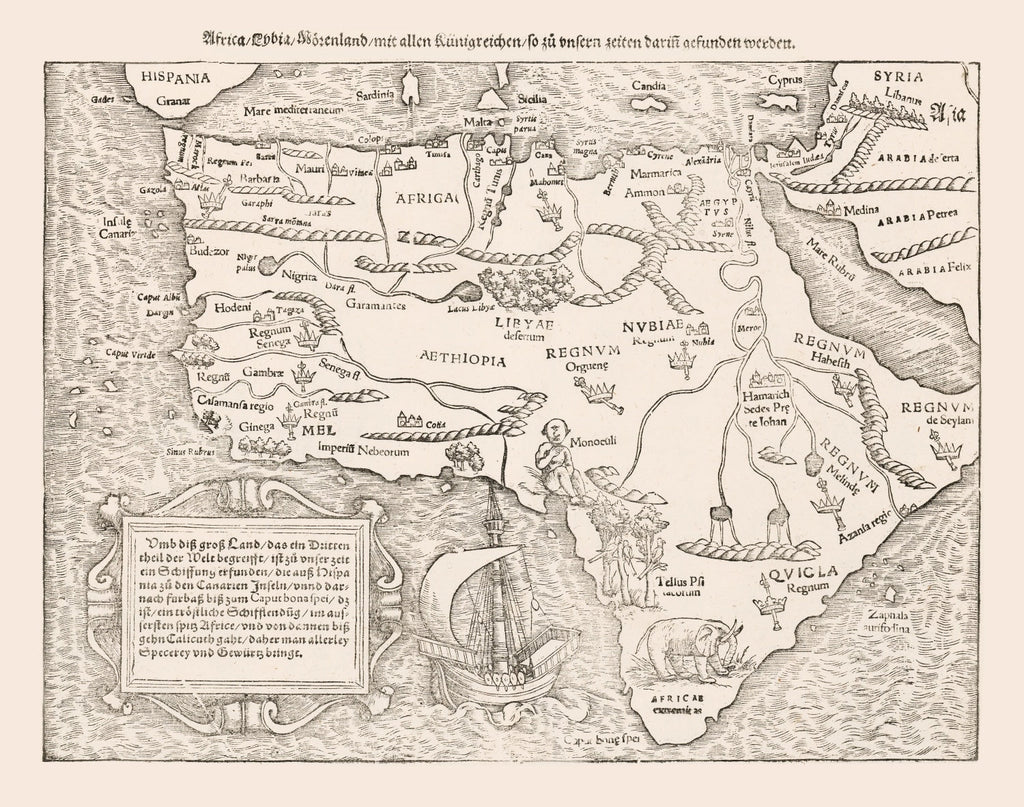 Vintage Africa Map 1574