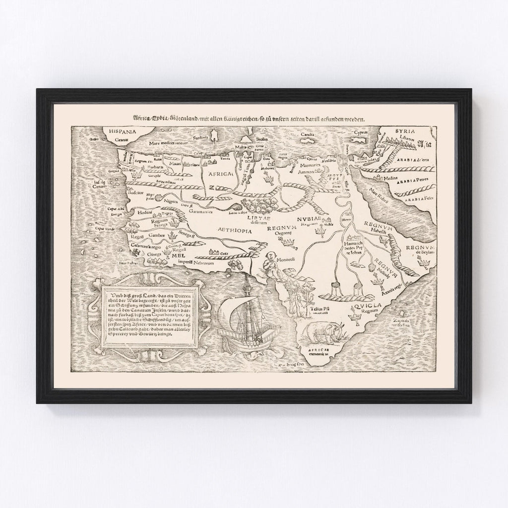 Vintage Africa Map 1574
