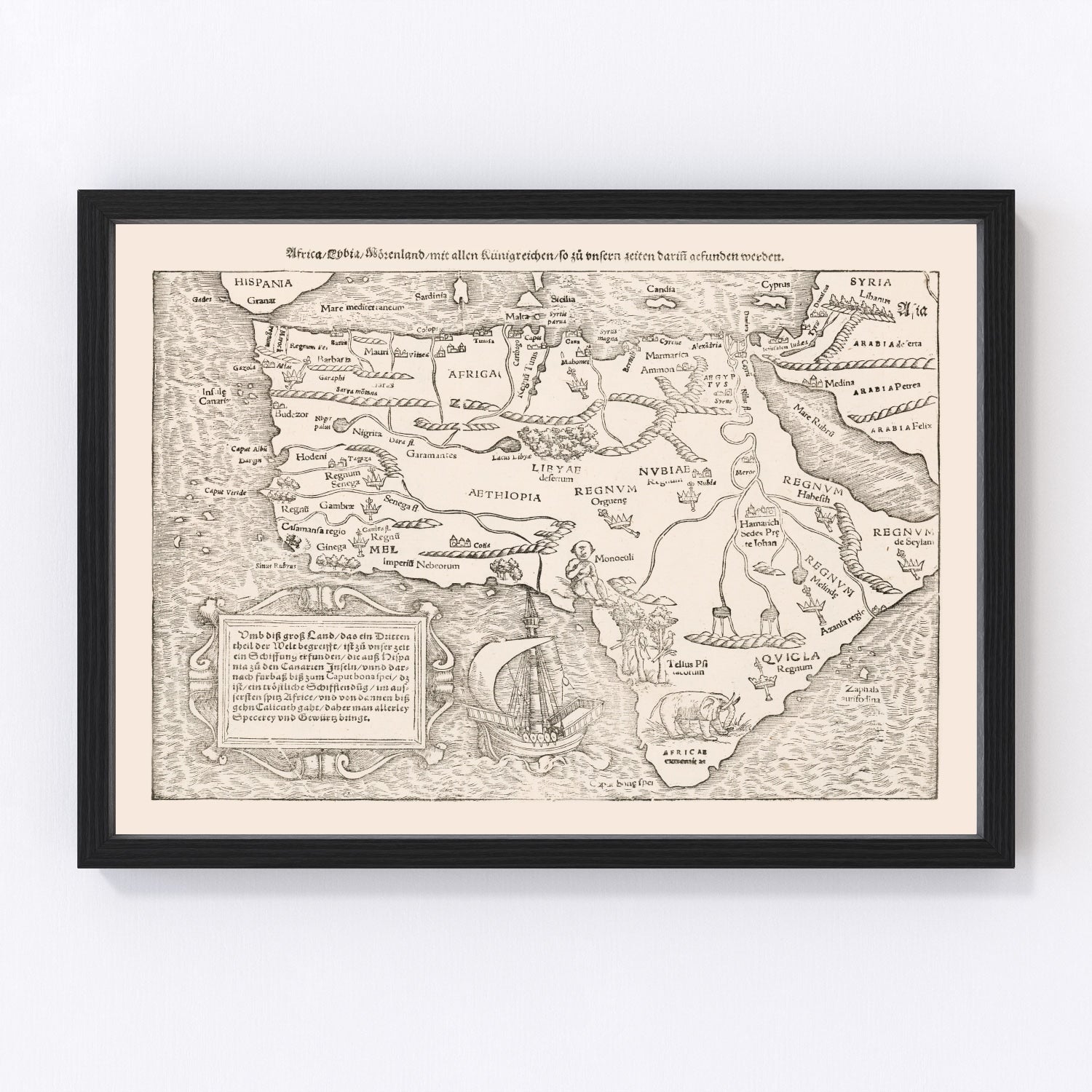 Vintage Africa Map 1574