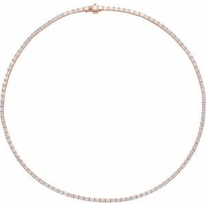 14K Rose Gold 11 3/4 CTW Lab-Grown Diamond Line 16" Necklace