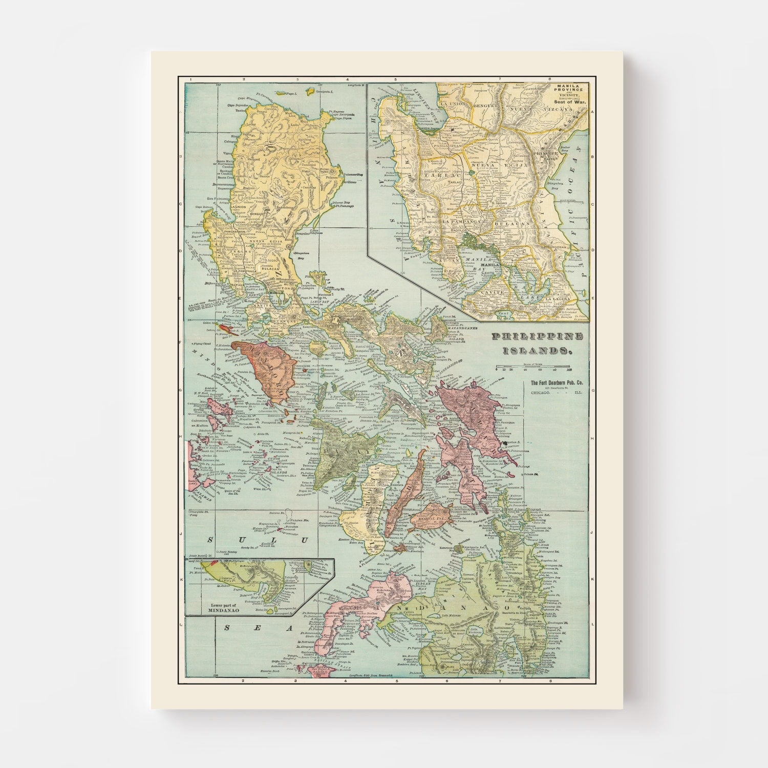 Vintage Map of Philippines 1899
