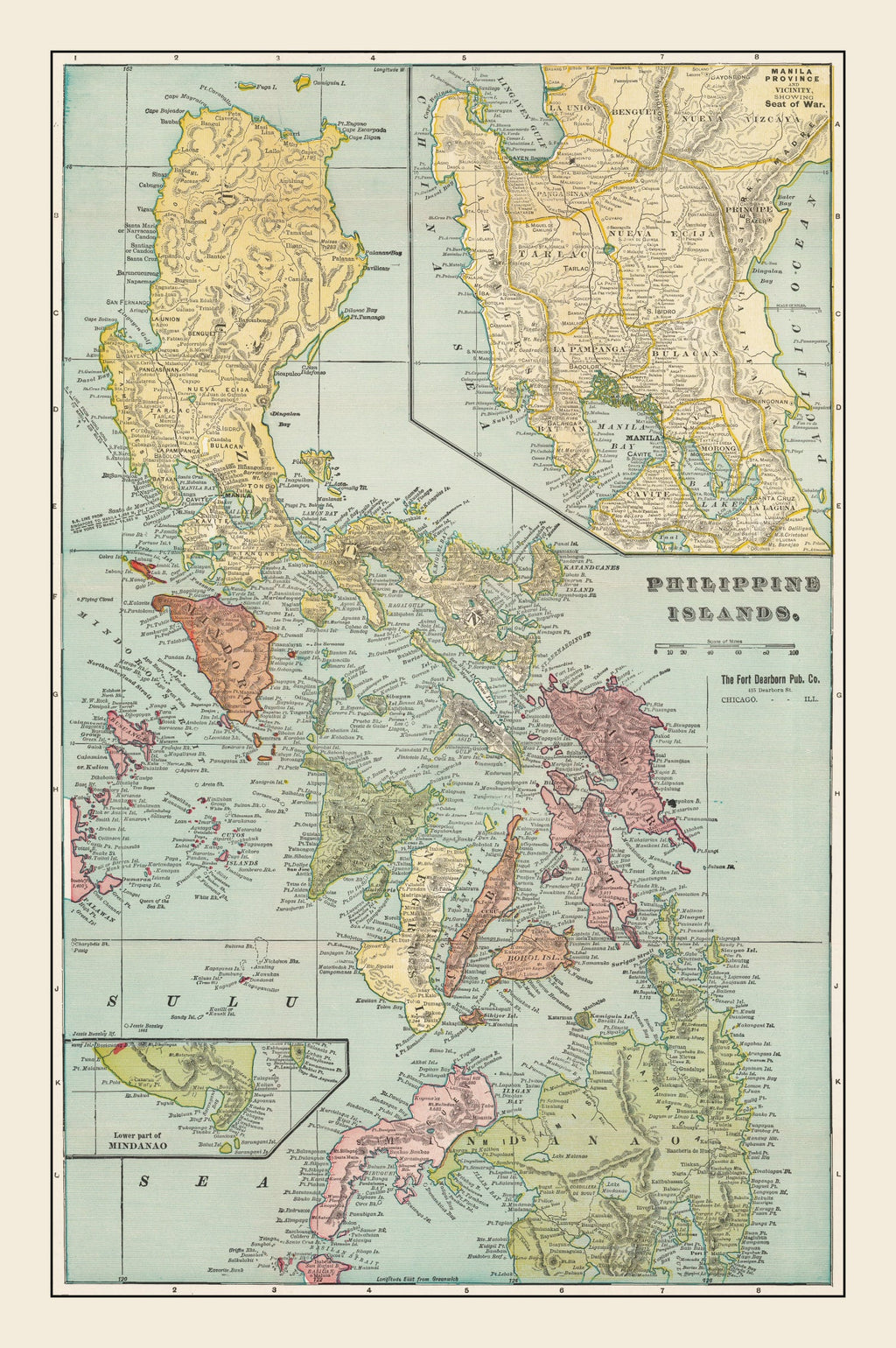 Vintage Map of Philippines 1899