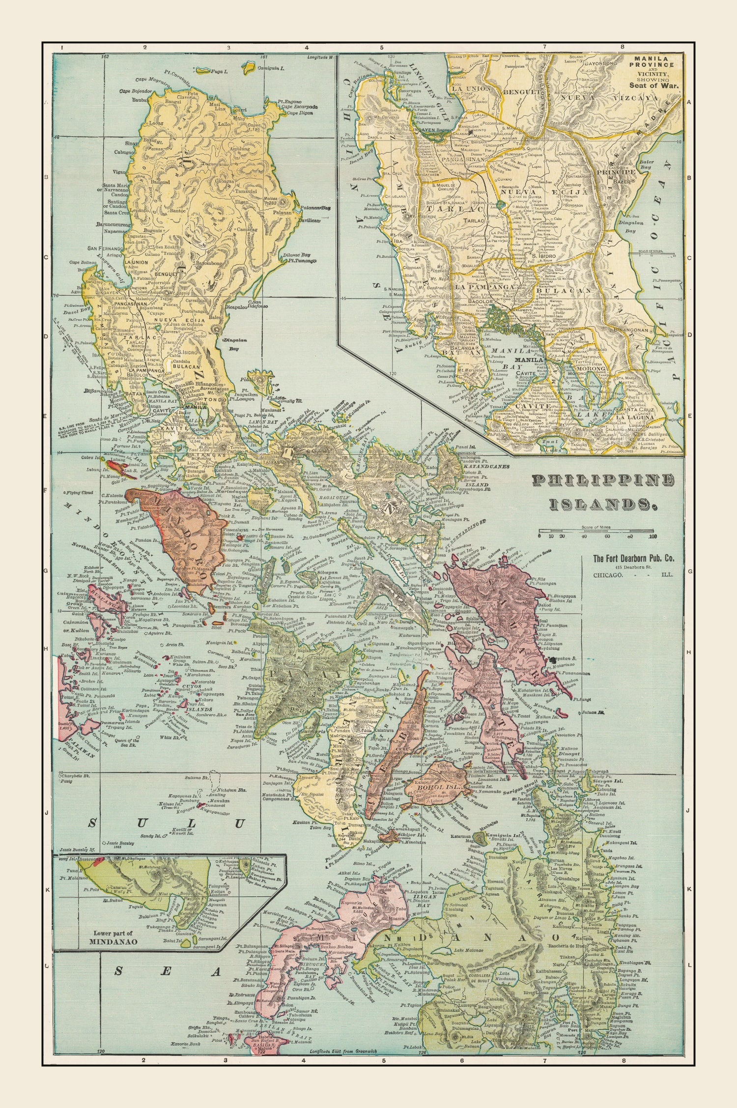 Vintage Map of Philippines 1899