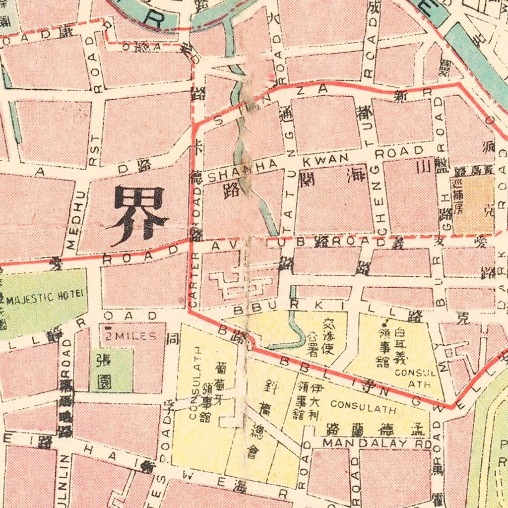 Vintage Map of Shanghai, China 1940