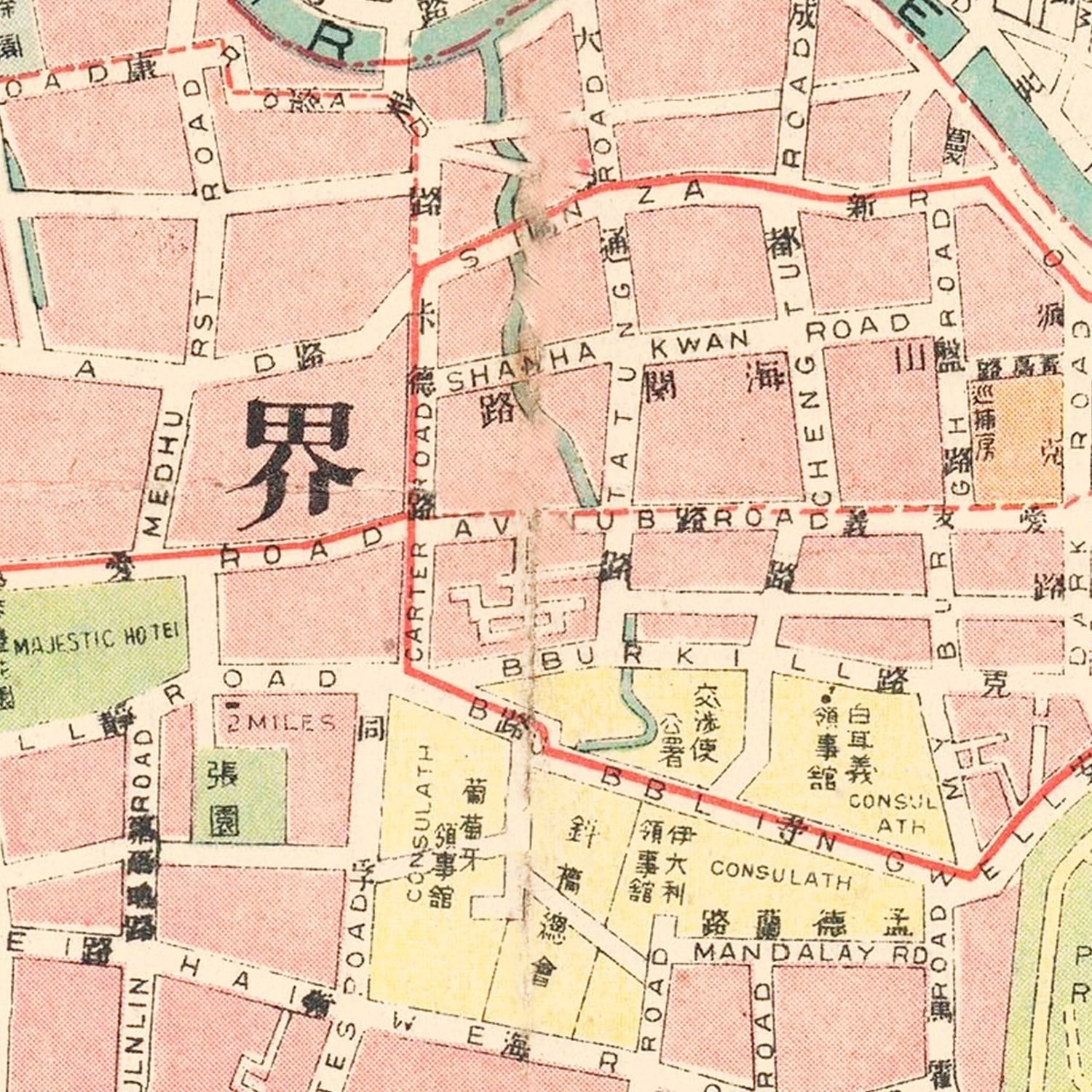 Vintage Map of Shanghai, China 1940