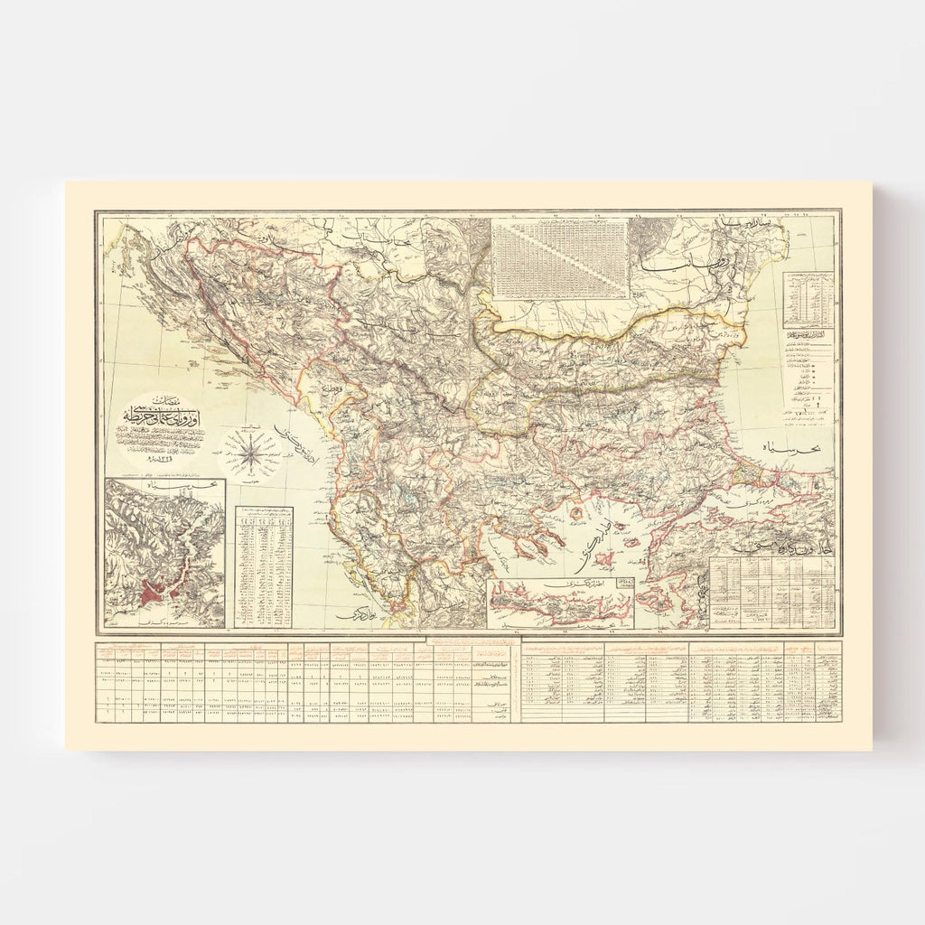 Vintage Balkans Map 1906